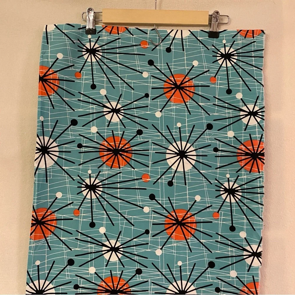 Turquoise Michael Miller Atomic Mid-Century Modern 100% Cotton Fabric - 1 yard